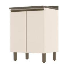 Balcão 2 Portas 60cm Connect com Tampo - Móveis Henn, Off White/Duna