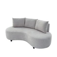 Sofa Orgânico Curvo Feijão 195cm Boucle Venus Estofama, Branco