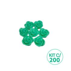 Kit 200 Mini Rosa Sabonete Artesanal 2,5 cm Lembrancinha - D&C, VERDE 