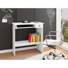 Mesa Para Computador Escrivaninha AJL com 1 Gaveta, Branco