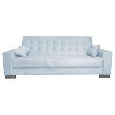 Sofá Cama 2 Lugares Para Sala de Estar Lisboa Suede Cinza - D'ROSSI