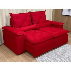 Sofá 3 Lugares Retrátil e Reclinável 2,00 metros Alpoim Estofados Verm