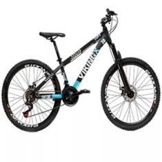 Bicicleta Vikingx Aro 26 Câmbios Importado 21V Aero Preto Azul