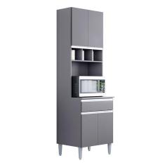 Armário Paneleiro Duplo Andréia Cinza Fosco - Ajl