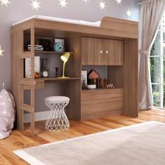 Cama Multifuncional Com Báu E Estação De Trabalho Lion Montana Art In Móveis Marrom