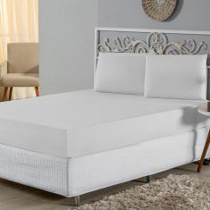 Jogo De Lençol Casal Padrão Malha 100% Algodão 3 Peças Cor Brancoo