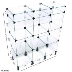 Balcão de Atendimento Modulado em Vidro com Porta Bijuteria - 0,90 x 1,10 x 0,30