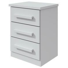Mesa de Cabeceira Baião 3 Gavetas - Móveis Lopas, Branco