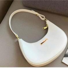 Bolsa Baguete Off Bege material ecológico Média De Ombro Lançamento - 