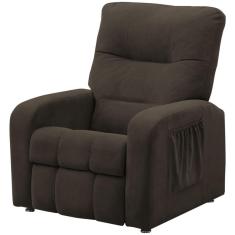 Poltrona Do Papai Reclinável Turim Veludo Marrom JS Móveis