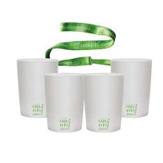 4 Copos Eco Branco com Cordão Green Cups 320 ml