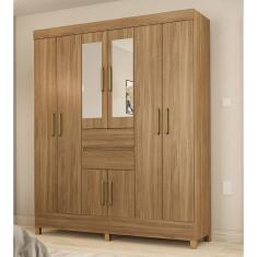 Guarda Roupa Roupeiro Solteiro 82060 08 Portas 02 Gavetas c/ Espelho Munique Amendola Touch Demóbile 