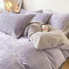 Conjuntos De Capa De Edredom Super King Size - Roupa De Cama De Flanela King Size - Novo Conjunto De Cama De Luxo Acolchoado Bordado De Veludo Flanela Capa De Edredom Capa De Colcha Capa De Colcha