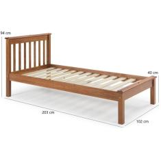 Cama Solteiro Inglesa Em Madeira Maciça Mv Outlet Mel