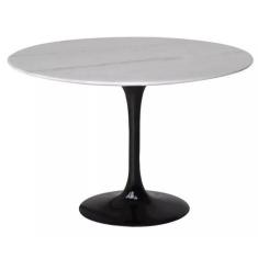 Mesa de Jantar Tulipa Saarinen Redonda 90 cm Mármore Branco Extra - Li