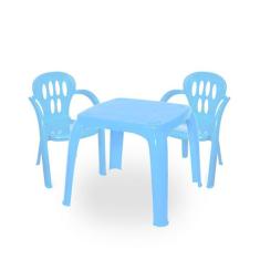 Mesa Quadrada Infantil Com 4 Cadeiras Resistente Multiuso Aprendizagem