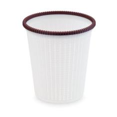 Cesto Lixeira Redonda Trançado de Plástico Decorativo Duo-Color - KOPE