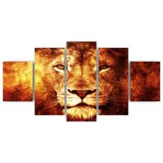 Quadros Decorativos MDF Leão de Judá em Chamas Sala Quarto - Quadros b
