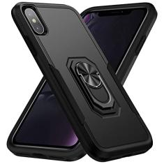 SORAKA Capa para iPhone XS Max com anel de apoio para os pés Capa rígida de PC Capa de TPU macio para amortecedores Capa iPhone XS Max Capa robusta