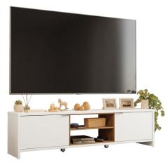 Rack para Tv até 75 Polegadas 180 cm 2 Portas Branco/rustic Metz Madesa