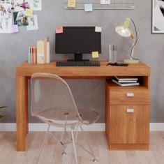 Escrivaninha Mesa Escritório Melissa 1 Gaveta 1 Porta 120cm Cinamomo -