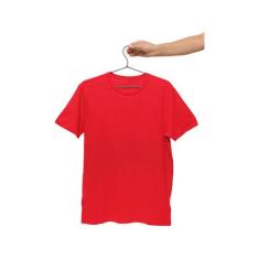 Camiseta Masculina Lisa Algodão Básica Camisa Atacado 30.1 Vermelho -
