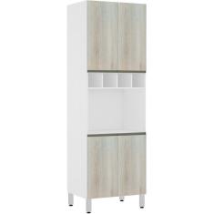 Paneleiro Perola 70 Cm C/ Nicho Microondas Branco C/ Legno C