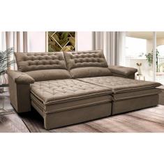 Sofá Retrátil e Reclinável 2,12m Molas Ensacadas Cama Inbox Alemanha Viscoelástico Velusoft Castor