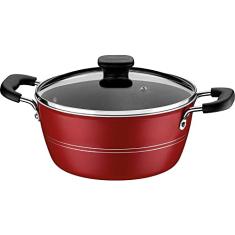 Caçarola Tramontina Sicília em Alumínio com Revestimento Interno e Externo em Antiaderente Starflon Excellent Vermelho 20 cm 2,4 L