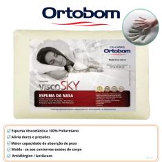 Travesseiro Ortobom Visco Sky - Confortável - Resistente - Durável - Antialérgico e Antiácaro.
