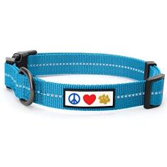 Pawtitas Coleira reflexiva para cachorro com costura de linha reflexiva | Coleira reflexiva para cachorro com fivela ajustável e melhor treinamento Ótimo para cães pequenosPawtitas Small, 5/8 Inch Wide azul