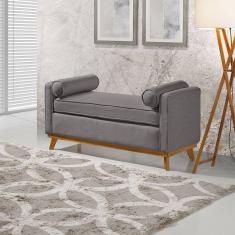 Recamier Italia 1,00m Com Base Madeira Linho Sofatec Grafite