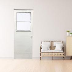 Porta Social Lambril de Alumínio 210 X 70cm Linha 25 Lado Direito Branco