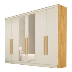 Guarda Roupa Oslo 6 Portas 4 Gavetas com Espelho MDF - MadeMarcs - Mad