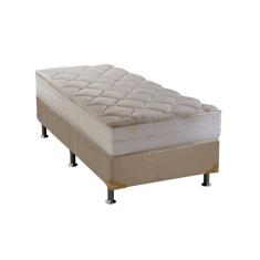 Cama Box Solteiro: Colchão Espuma Herval D28-ag65 Joy + Base Crc Suede Clean(88x188)