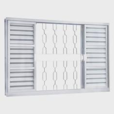 Janela de Aço Veneziana de Correr 100x100cm 6 Folhas Minas Sul mgm