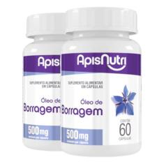 Kit 2 Óleo de Borragem 500mg Apisnutri 60 cápsulas
