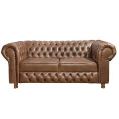 Namoradeira Chesterfield Vittorio 3 Lugares Via Encanto Courano Marrom