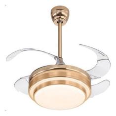 Ventilador Teto Retrátil Com Controle 110Cm Dourado Bivolt - Aliseu, B