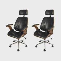 Kit 2 Cadeiras para Escritorio Presidente Bergen 3331