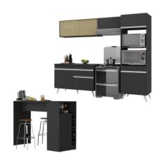 Armário De Cozinha Modulado Com Bancada Americana Multimóveis Mp2209 P