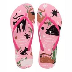 Chinelo Havaianas Slim Pets Gato Feminino-Feminino