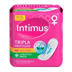 Absorvente Intimus Tripla Proteção Cobertura Seca sem Abas Embalagem c