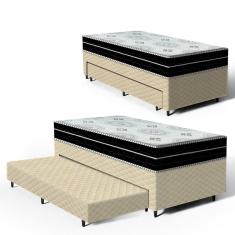 Cama Box com Colchao de Espuma D45 Pillow In Anjos OrtoConfort + Auxiliar de Espuma Unique Solteiro 88cm