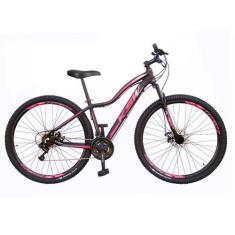 Bicicleta Aro 29 KSW MWZA 2020 Feminino 24v Hidráulico, Preto, Rosa, 1