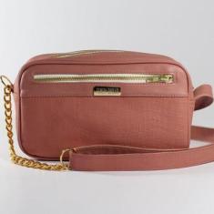 Bolsa Mariana Retangular Shoulder Alça Corrente Lavanda-Feminino