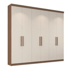 Guarda-Roupa Casal Édez Luna, 6 Portas 2,33m, Off White e Touch Noguei