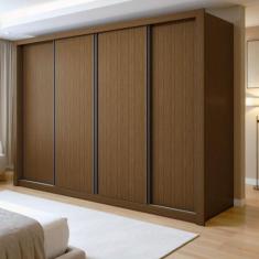 Guarda Roupa Casal Premium Liv 4 Portas de Correr e 4 Gavetas 279,3cm 