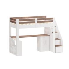 Cama Alta Juvenil Star Plus Office Multifuncional Branco/Montana - Cas