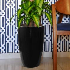 Vaso Fibra de Vidro Cônico Japi Preto